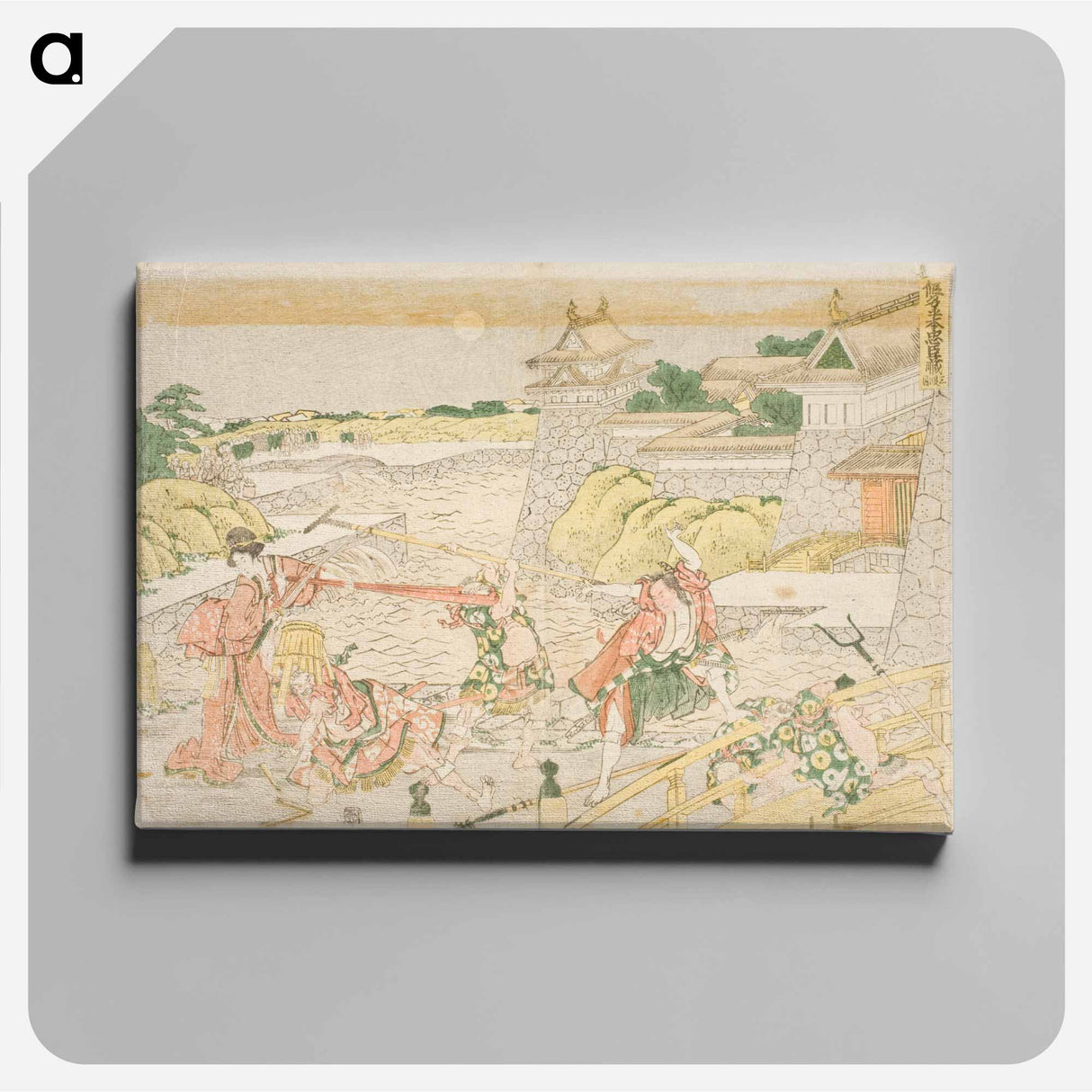 アートパネル-Act III from the Play Kanadehon Chushingura, "A Kana Primer for the Treasury of Loyal Retainers" - 葛飾 北斎 Canvas.
