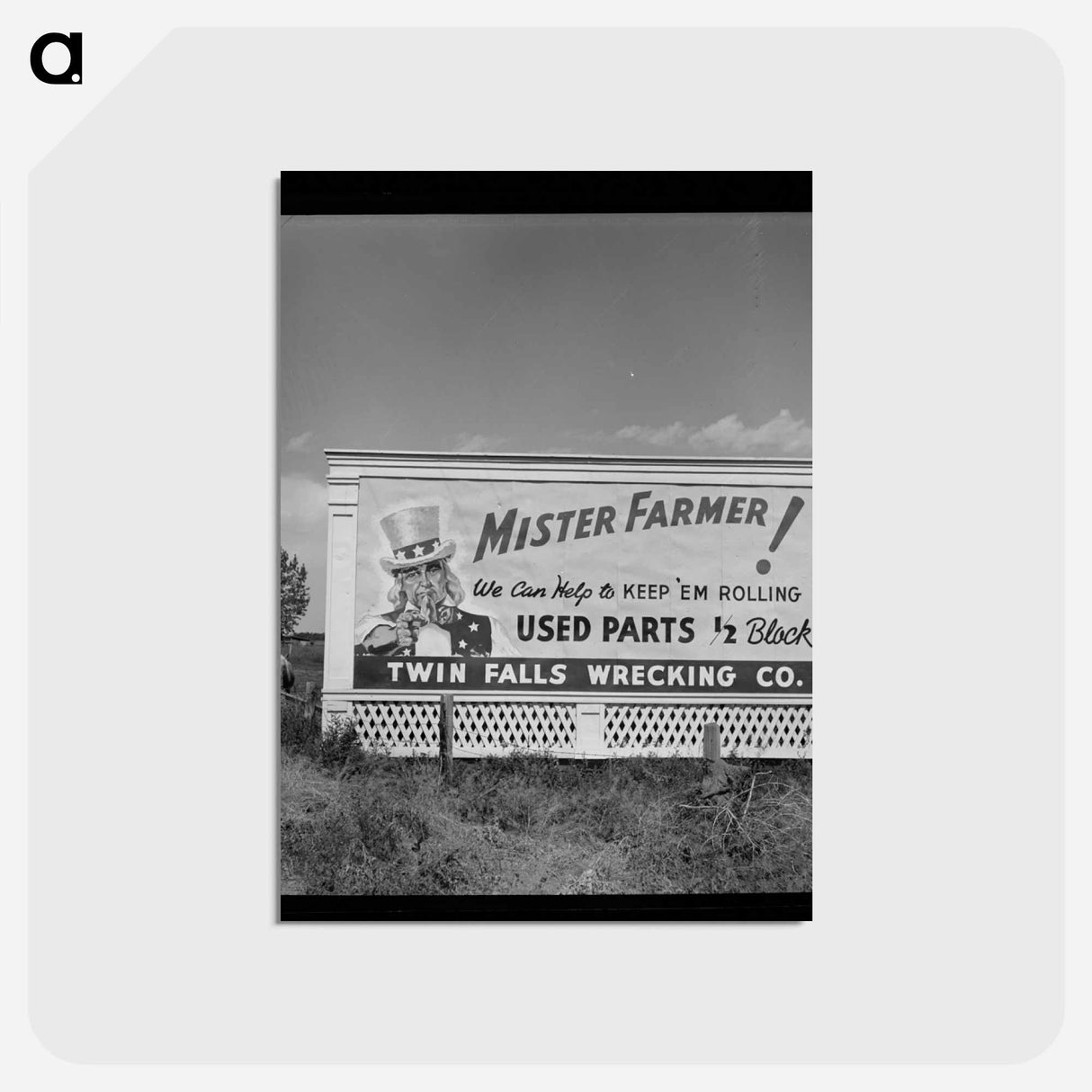 アートポストカード-Twin Falls County Sign
- ラッセル リー Postcard.