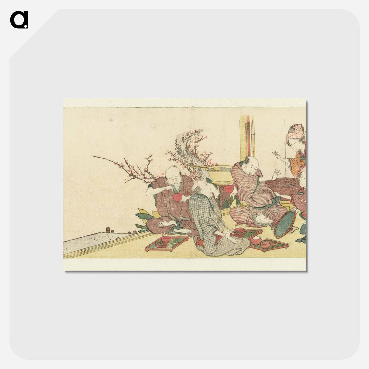 アートポストカード-De pleisterplaats Mariko by Katsushika Hokusai - 葛飾 北斎 Postcard.