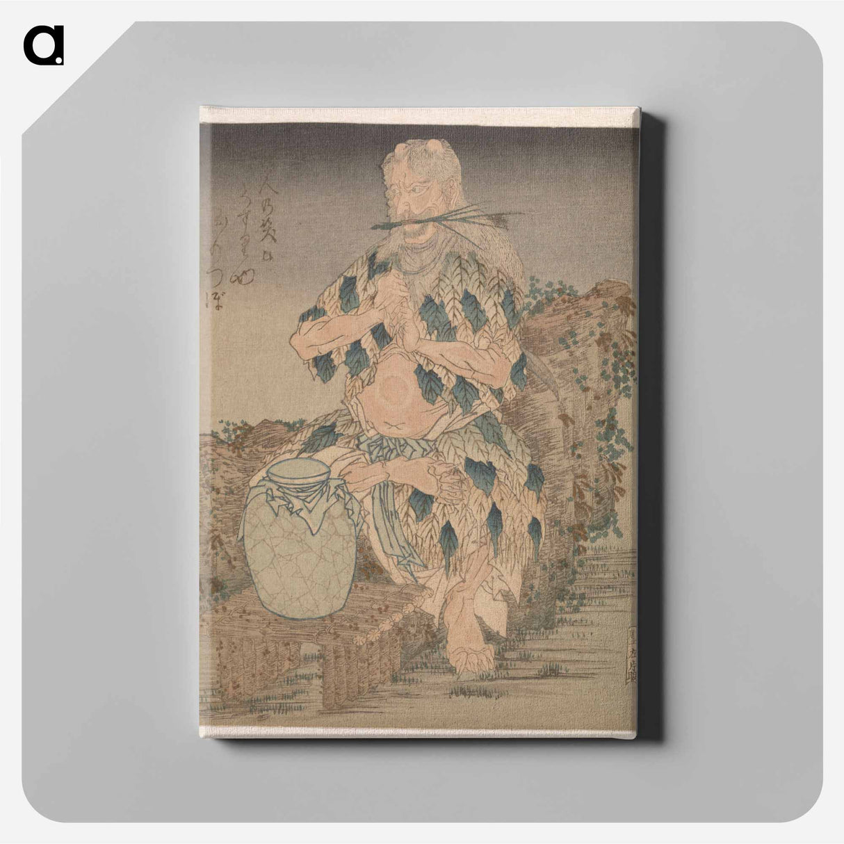 Man in gewaad van bladeren - 葛飾 北斎 Canvas.