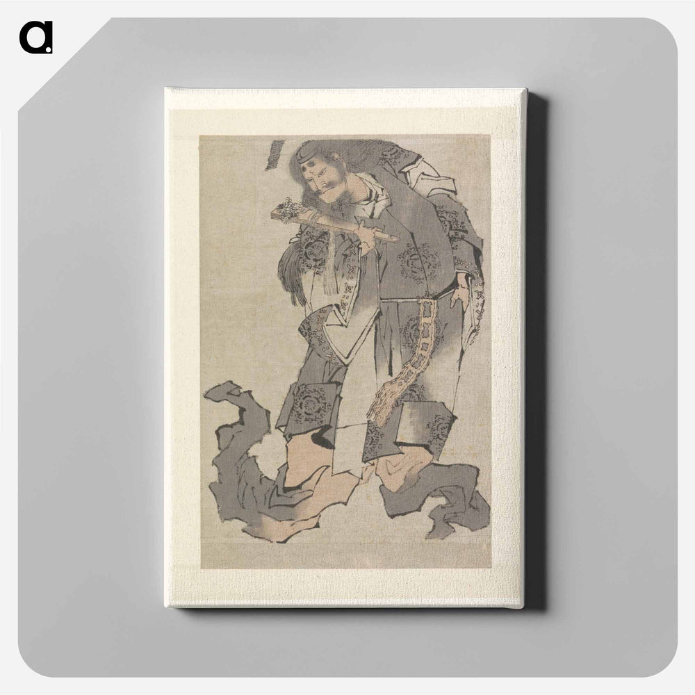 Krijger met waaier - 葛飾 北斎 Canvas.