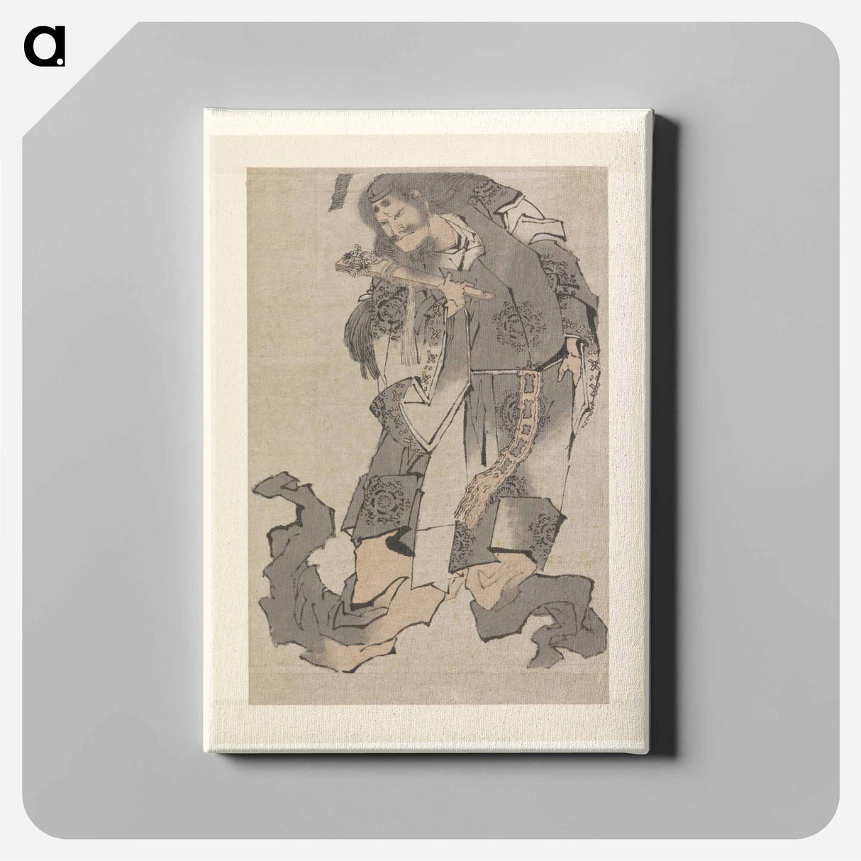 Krijger met waaier - 葛飾 北斎 Canvas.