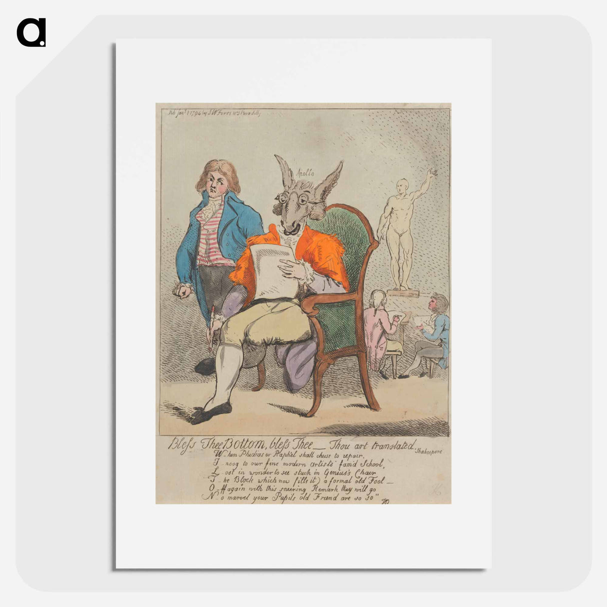 アートポスター-"Bless Thee Bottom, Bless Thee-Thou Art Translated"
- イェール大学アートギャラリー Poster.