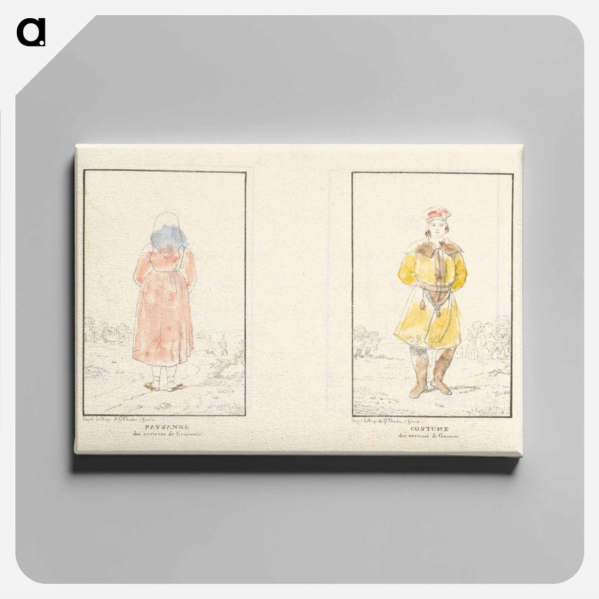 アートパネル-Paysanne des environs de Cracouie; Costume des environs de Cracouie
- イェール大学アートギャラリー Canvas.