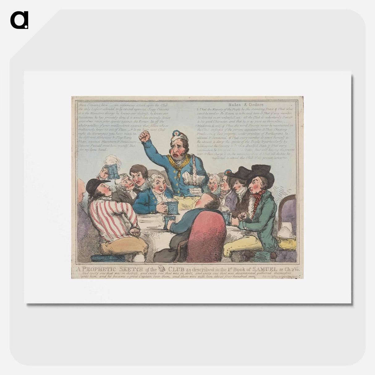 アートポスター-A Prophetic Sketch of the (wig) Club as Described in the First Book of Samuel, Chapter twenty-two, Verse two
- イェール大学アートギャラリー Poster.