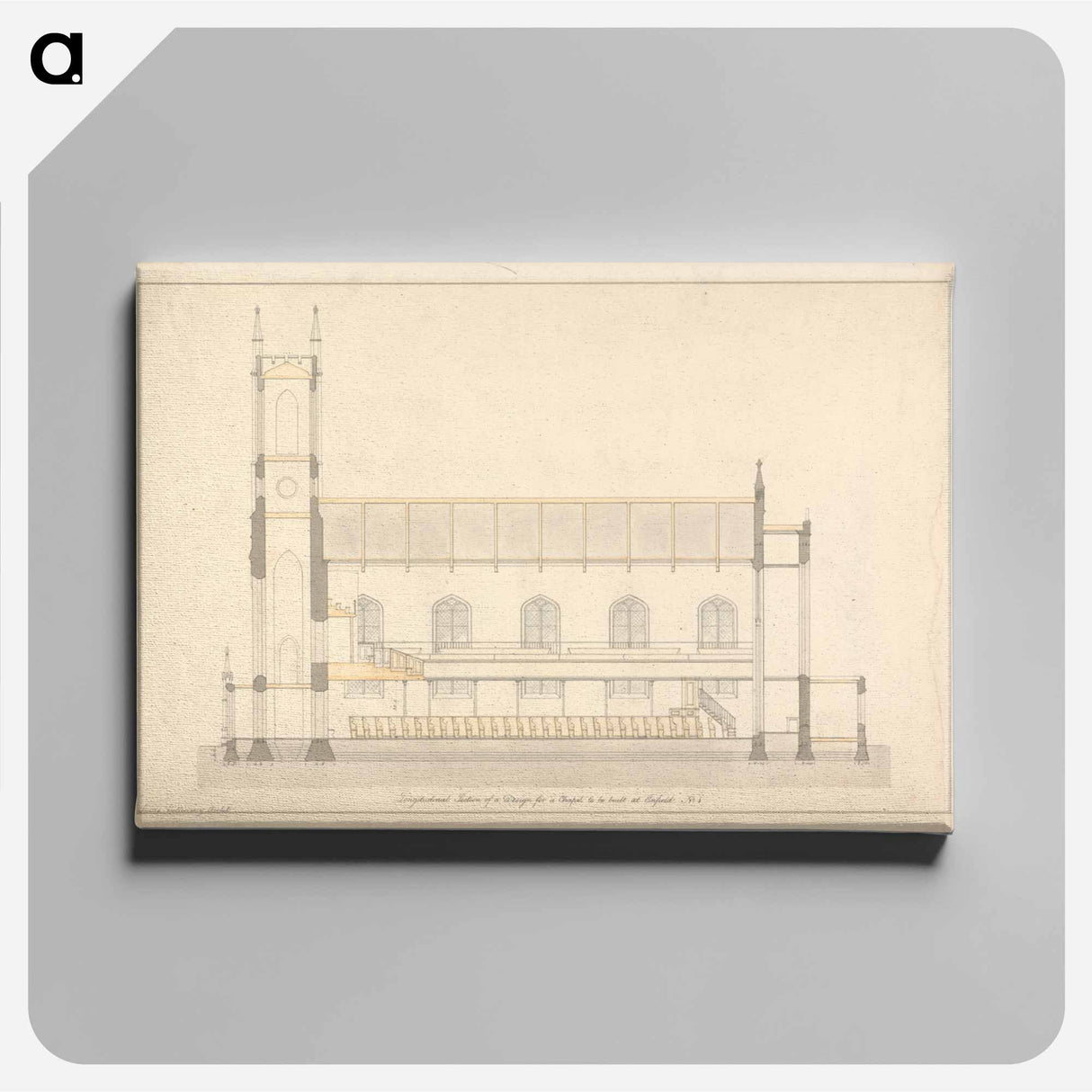 アートパネル-Design for a Chapel at Enfield: Longitudinal Section
- イェール大学アートギャラリー Canvas.