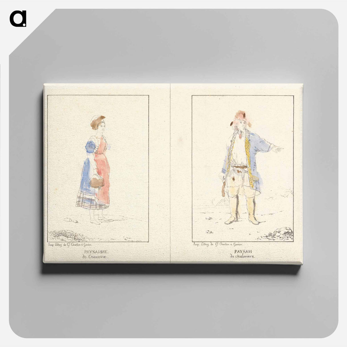 アートパネル-Paysanne de Cracouie; Paysan de Kalmieux
- イェール大学アートギャラリー Canvas.