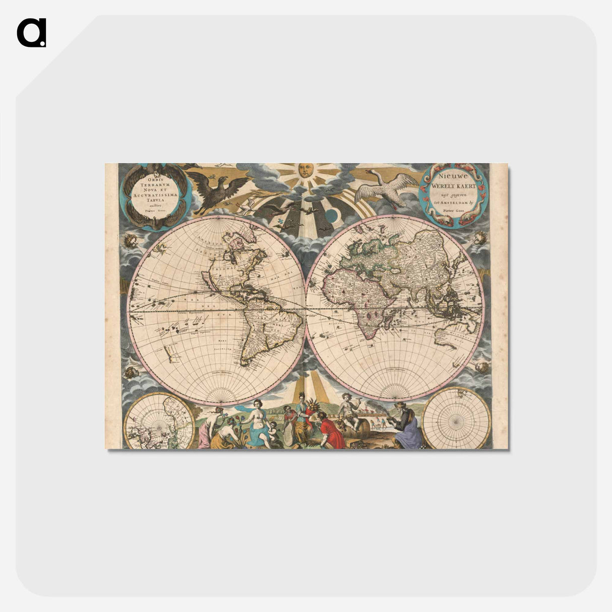 アートポストカード-Orbis Terrarum Nova et Accuratissima Tabula
- ボストン公共図書館 Postcard.