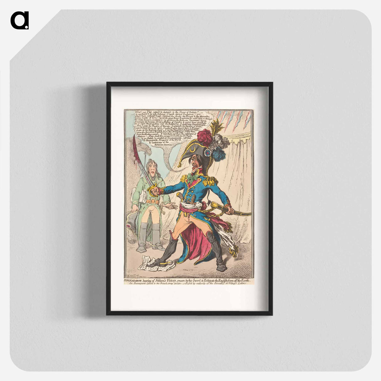 アートポスター-Buonaparte, Hearing of Nelson's Victory, Swears by His Sword, to Extirpate the English off the Earth
- イェール大学アートギャラリー Poster.