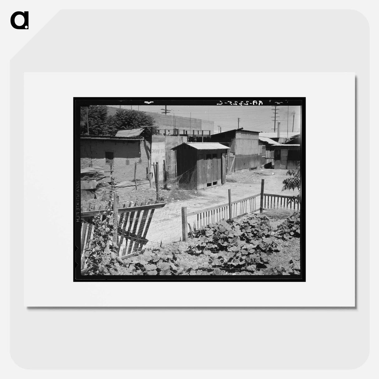 アートポスター-A street in Brawley, Imperial Valley. Homes of Mexican field laborers. California. - ドロテア ラング Poster.