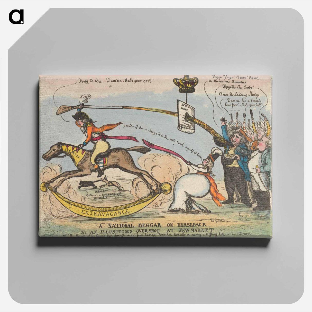 アートパネル-A National Beggar On Horseback, Or, An Illustrious Overshot At Newmarket.
- イェール大学アートギャラリー Canvas.