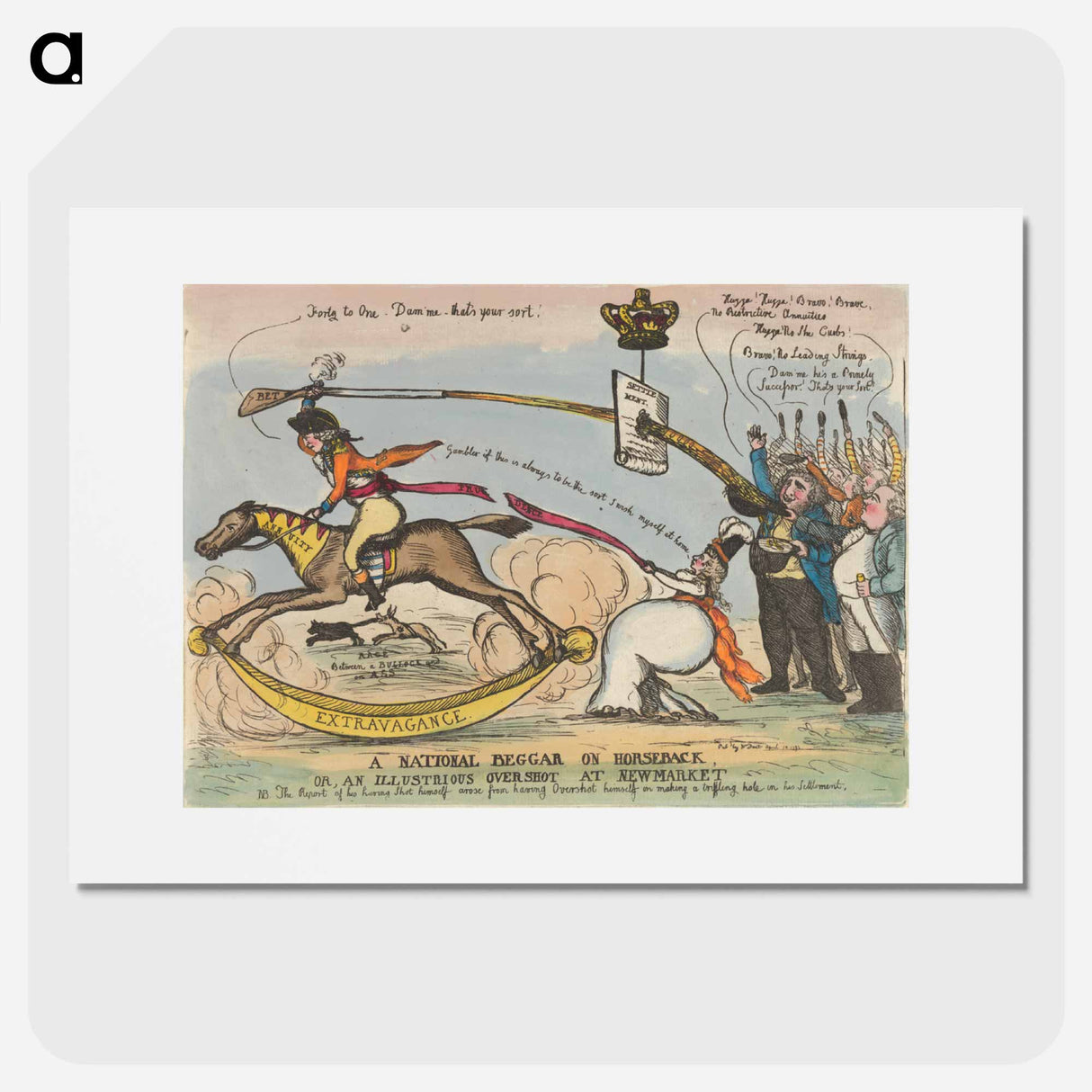 アートポスター-A National Beggar On Horseback, Or, An Illustrious Overshot At Newmarket.
- イェール大学アートギャラリー Poster.
