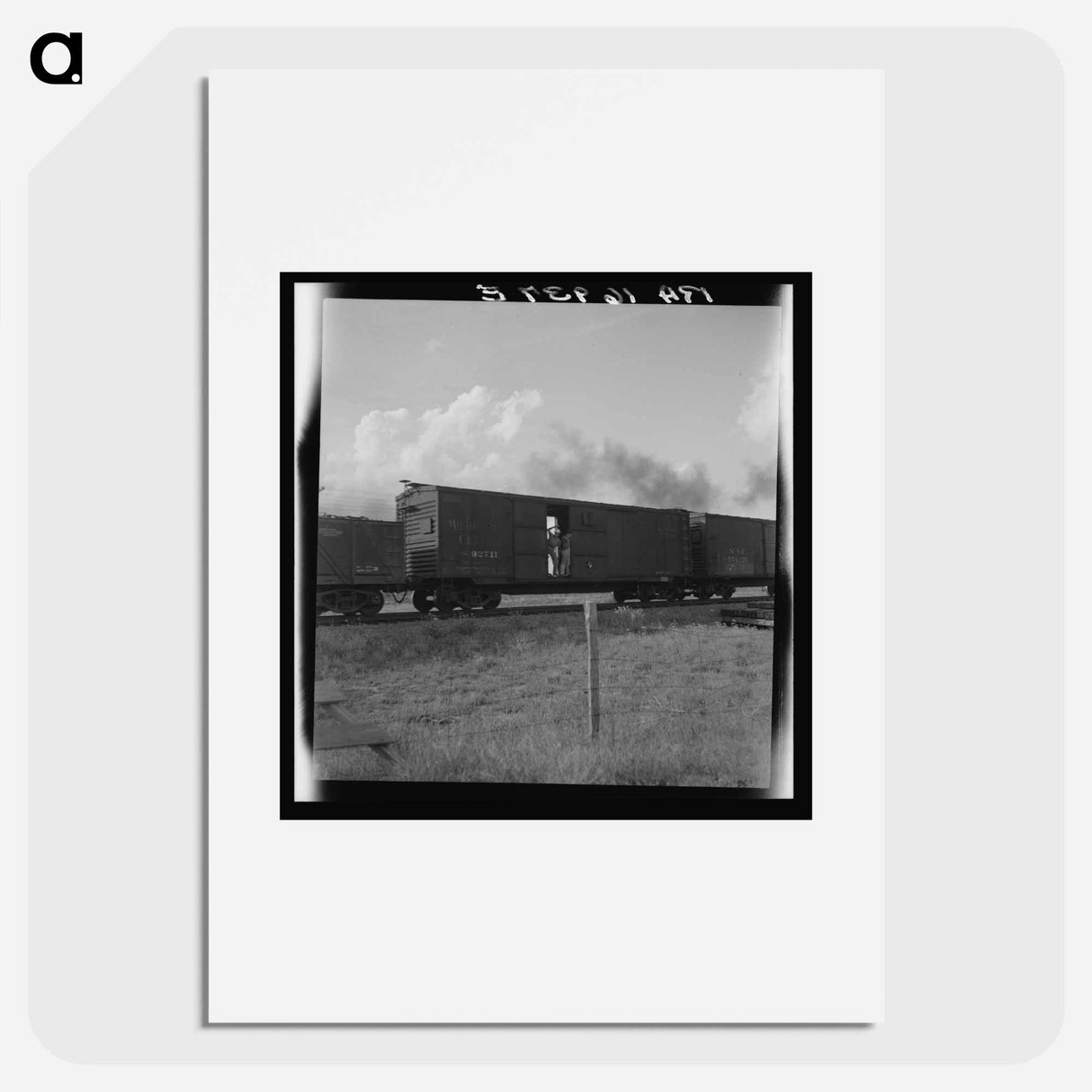 アートポスター-Boy riding freight. West Texas. - ドロテア ラング Poster.