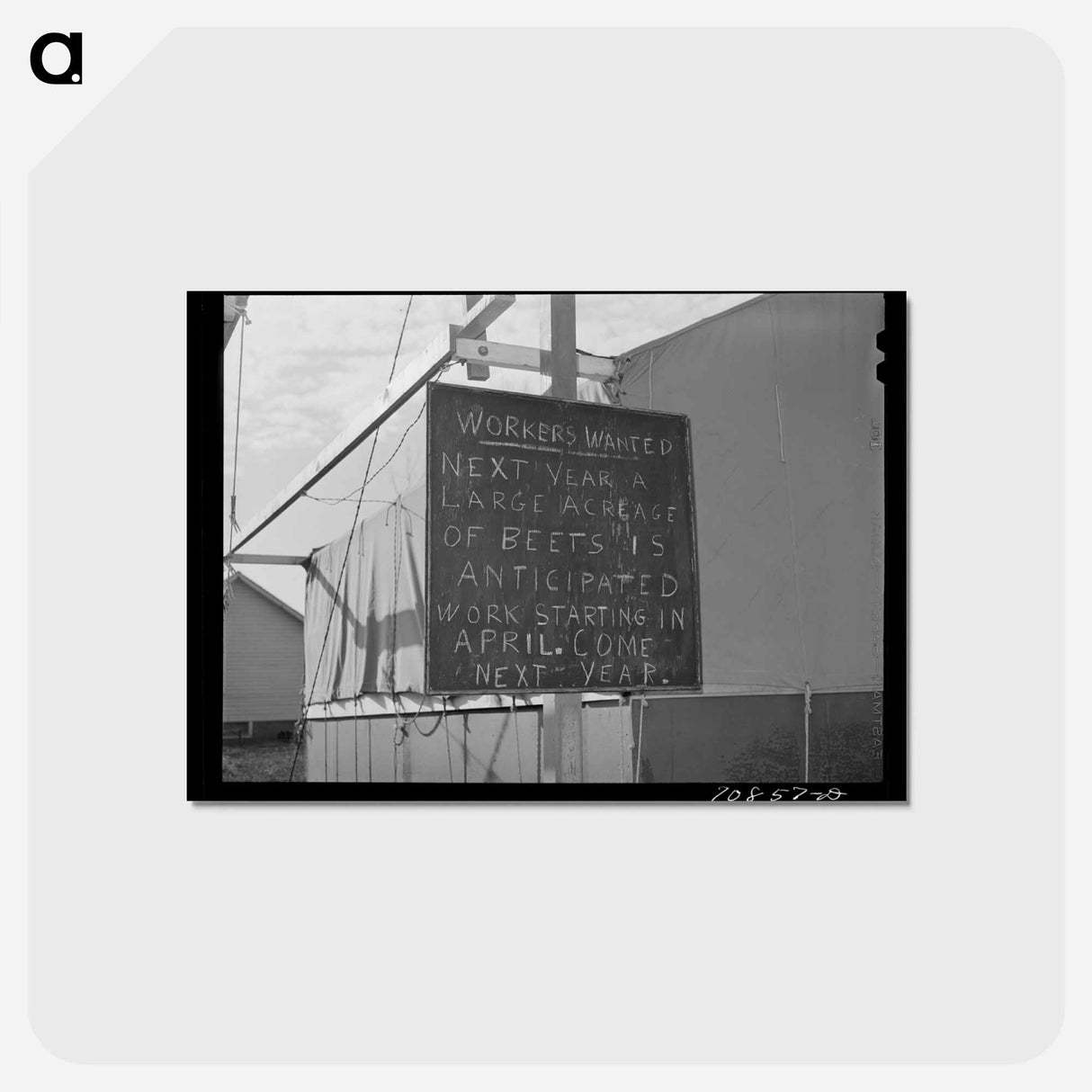 アートポストカード-FSA Mobile Camp Sign
- ラッセル リー Postcard.