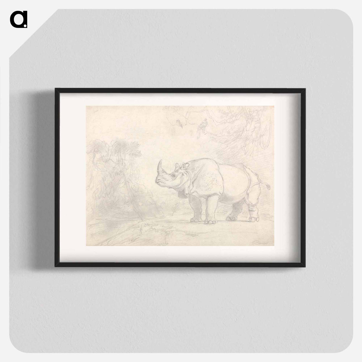 アートポスター-A Rhinoceros Standing on a River Bank
- イェール大学アートギャラリー Poster.