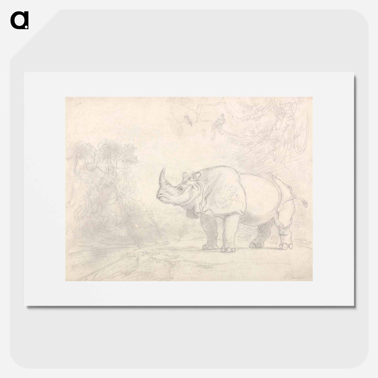 アートポスター-A Rhinoceros Standing on a River Bank
- イェール大学アートギャラリー Poster.