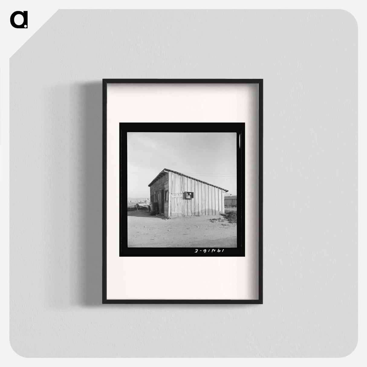 アートポスター-Cabin which rents for ten dollars a month in Arkansawyer's auto camp - ドロテア ラング Poster.