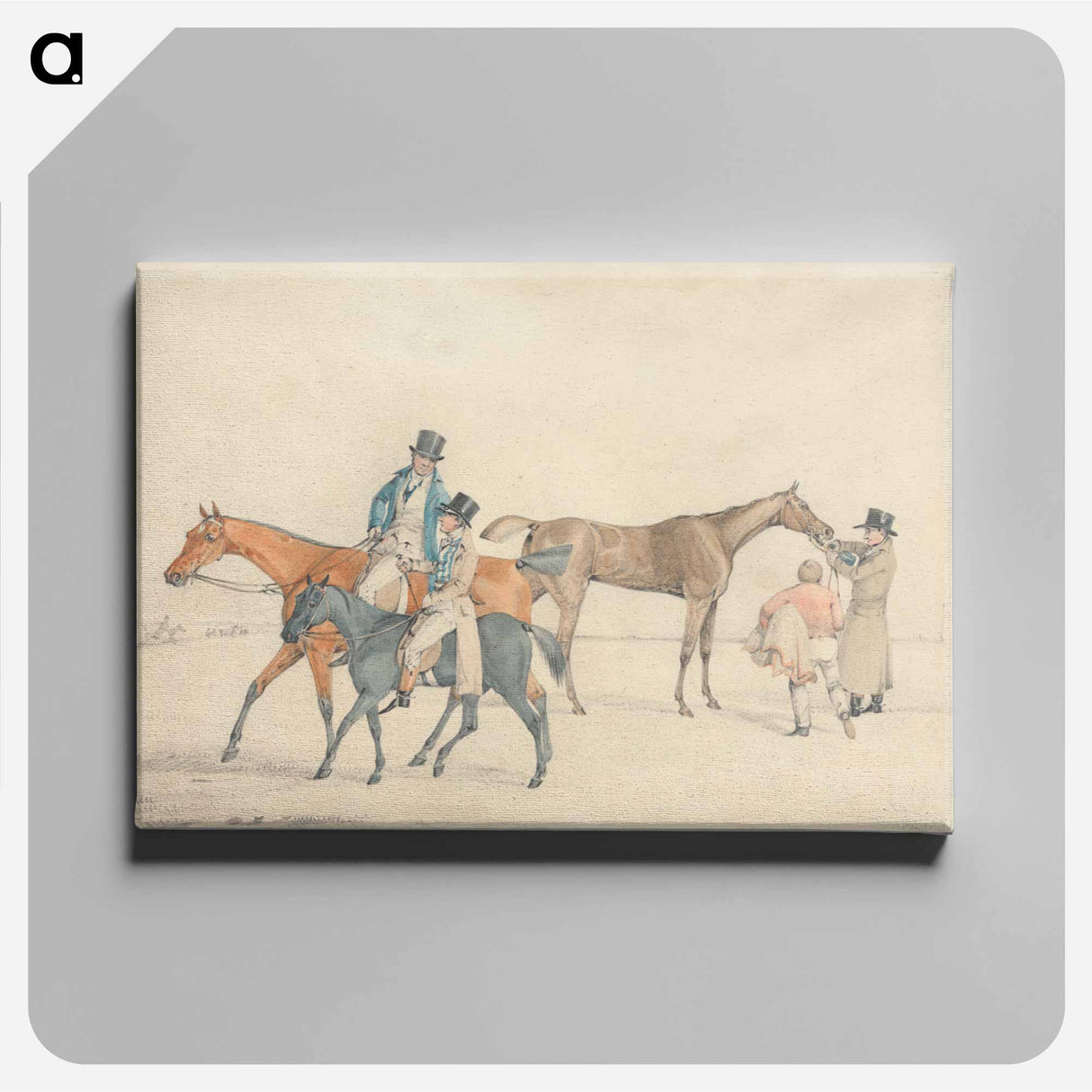 アートパネル-After the Race: Owner or Trainer Riding and Conversing with Jockey on Trainer's Hack; at Right, a Racehouse Being Watered and Rugged after Racing
- イェール大学アートギャラリー Canvas.