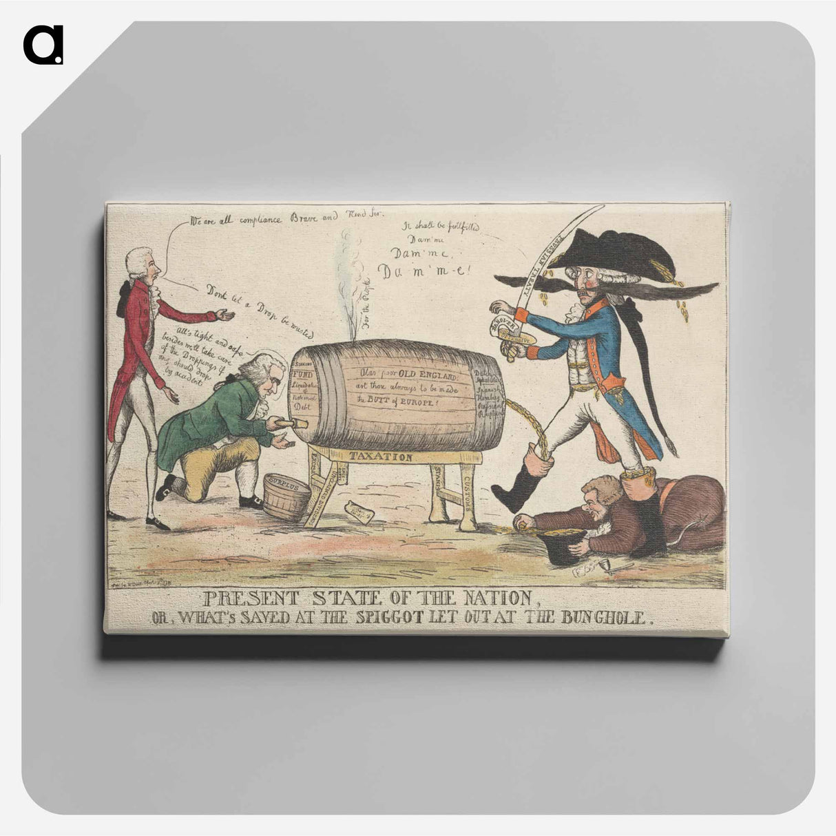アートパネル-Present State of the Nation, Or, What's Saved at the Spiggot Let Out at the Bunghole
- イェール大学アートギャラリー Canvas.