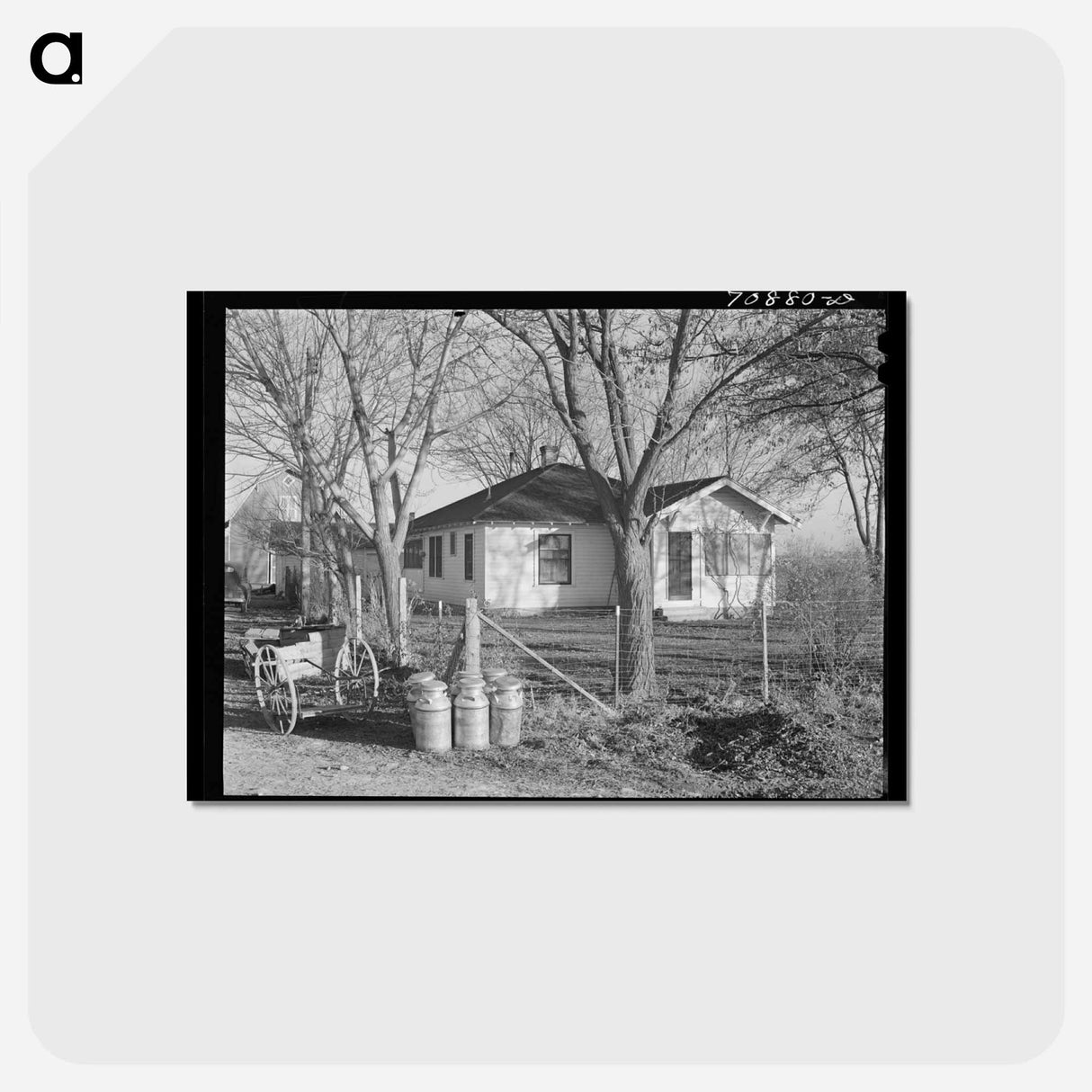 アートポストカード-Farmhouse with Milk Cans
- ラッセル リー Postcard.