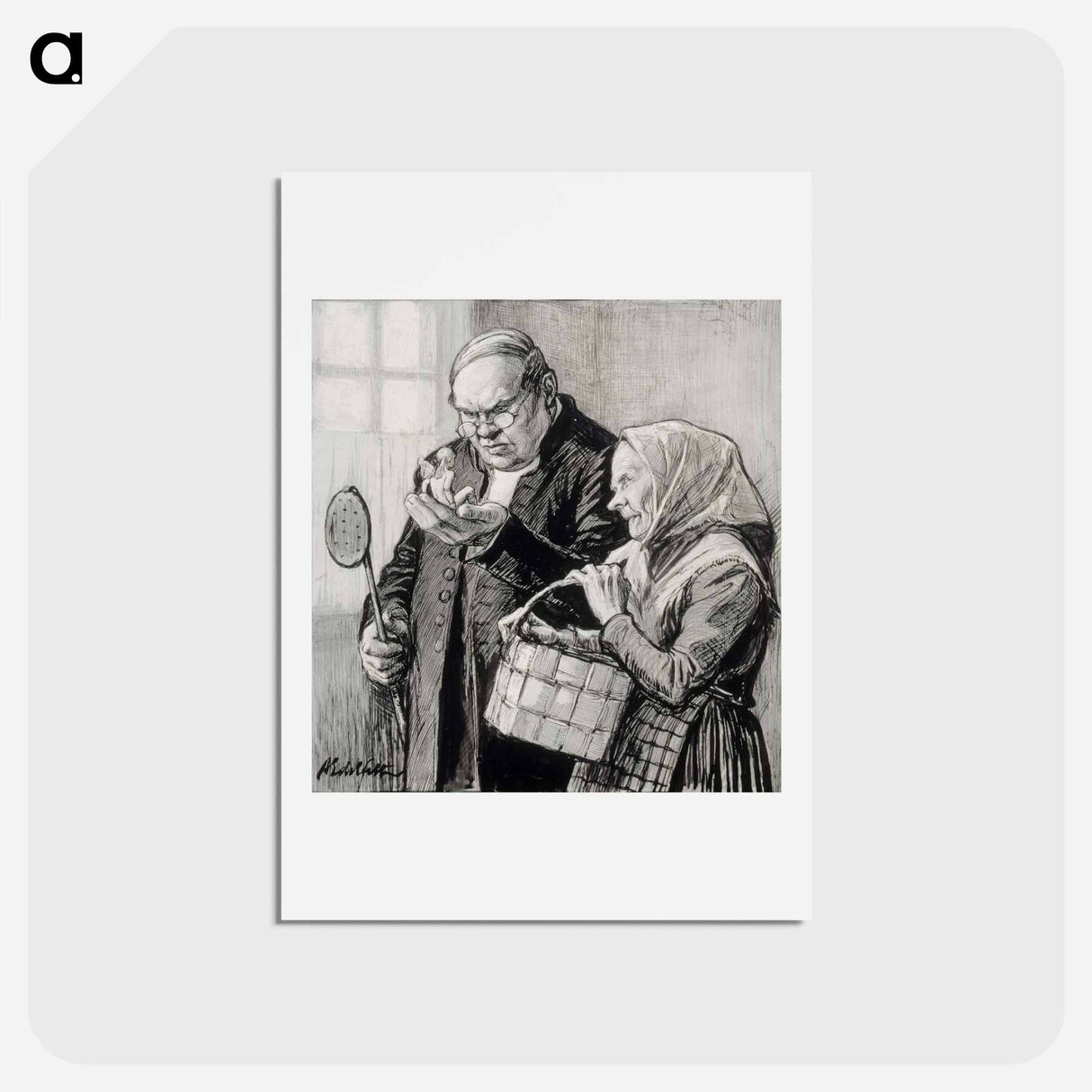 Illustration of the little genius - アルバート エーデルフェルト Postcard.