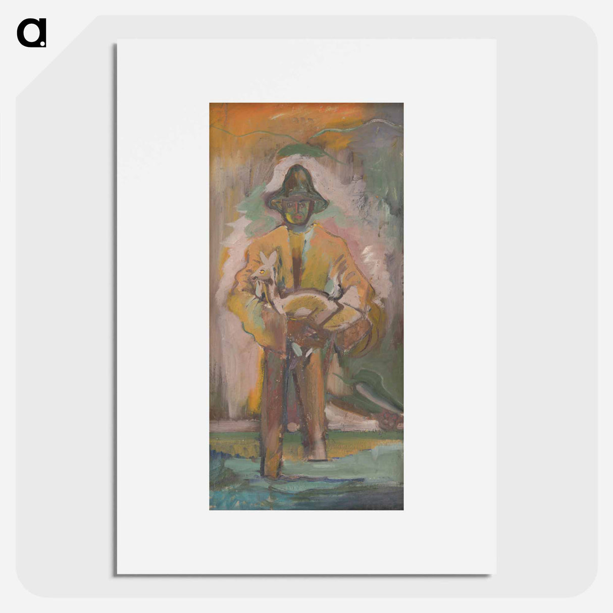 Man carrying a deer - アーノルド ピーター ワイズ クビンチャン Poster.