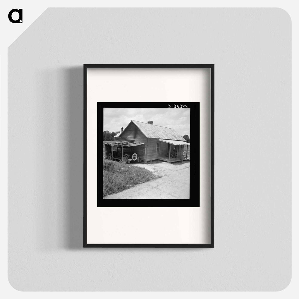 Home of tobacco tenant with addition of improvised garage - Dorothea Lange Poster.