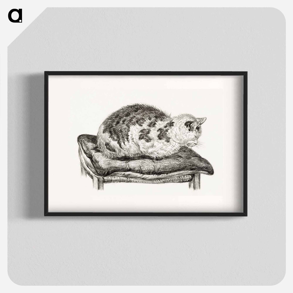 Lying cat on a pillow - ジャン ベルナール Poster.