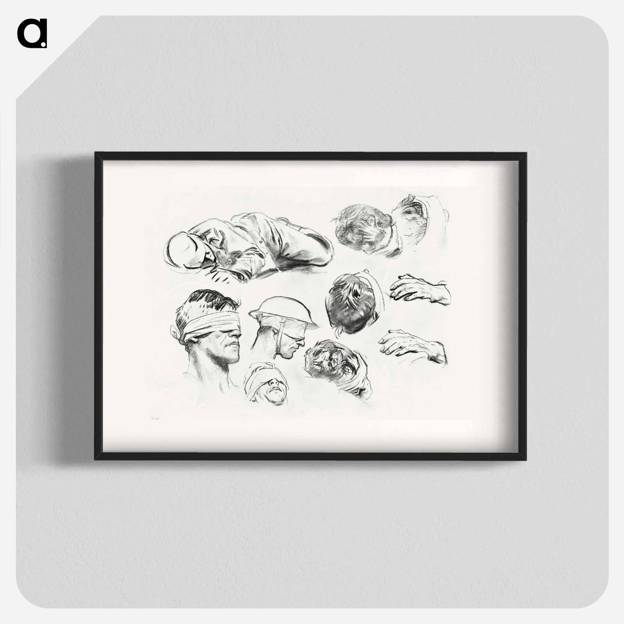 Studies for "Gassed" by John Singer Sargent - John Singer Sargent Poster.