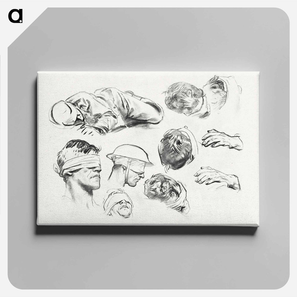 Studies for "Gassed" by John Singer Sargent - John Singer Sargent Canvas.