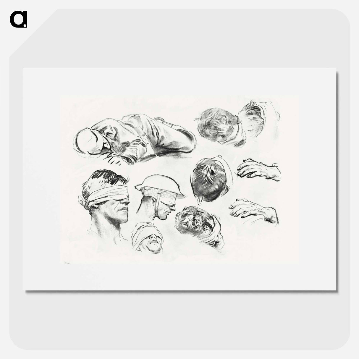 Studies for "Gassed" by John Singer Sargent - John Singer Sargent Poster.