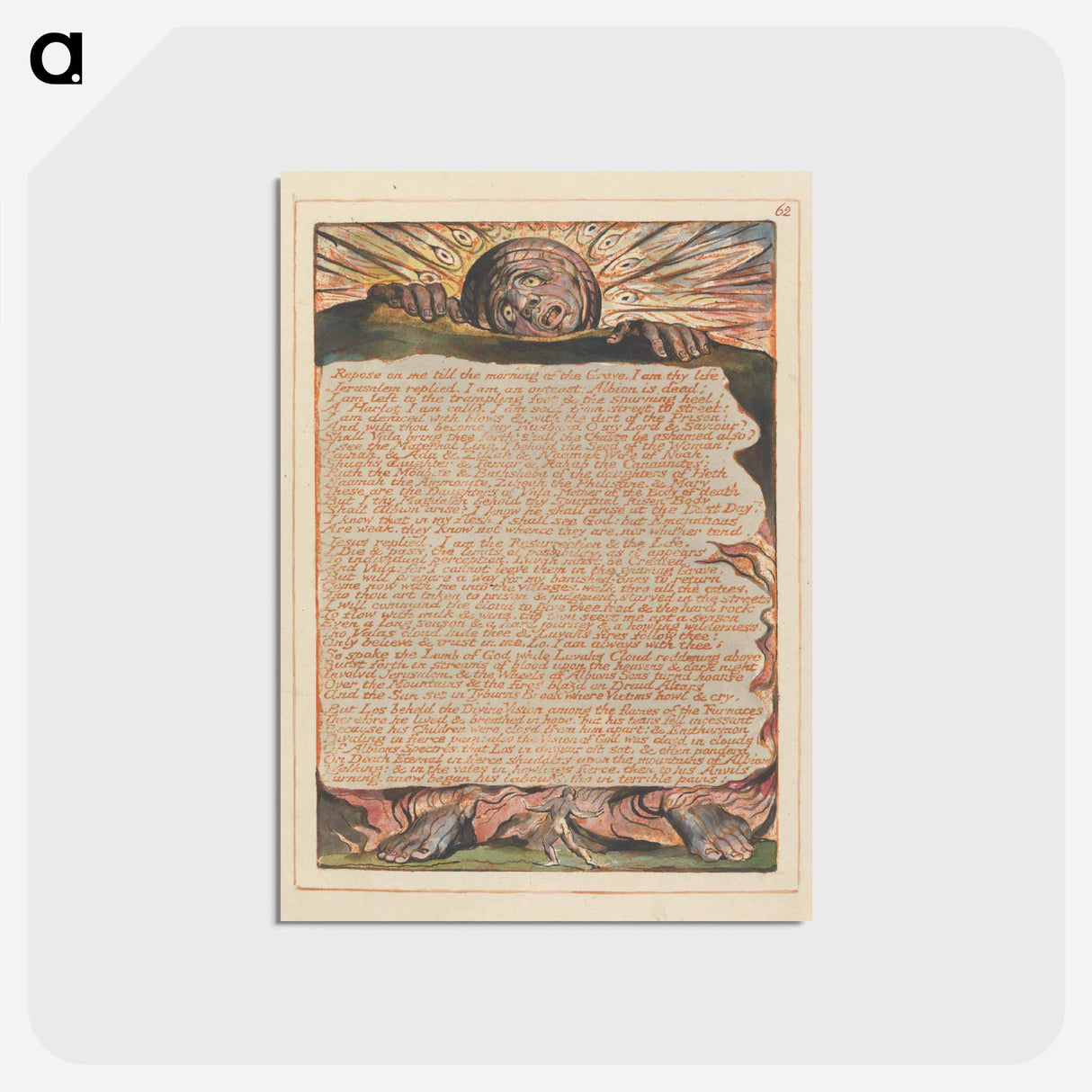 アートポストカード-Jerusalem, Plate 62 - ウィリアム ブレイク Postcard.