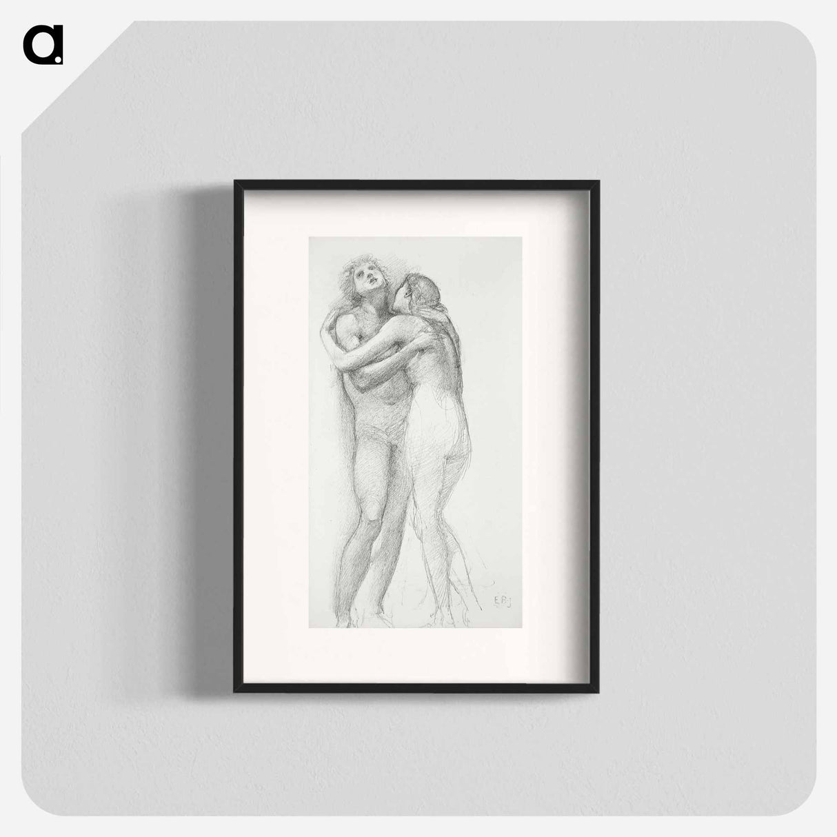 Two Nudes Embracing - エドワード バーン ジョーンズ Poster.