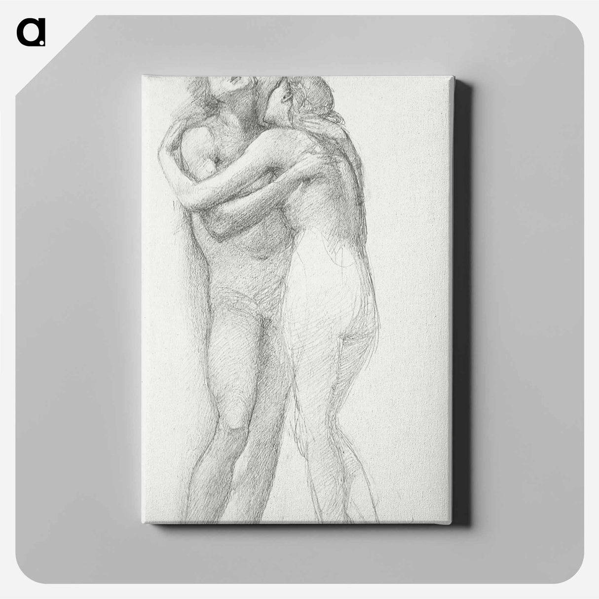 Two Nudes Embracing - エドワード バーン ジョーンズ Canvas.