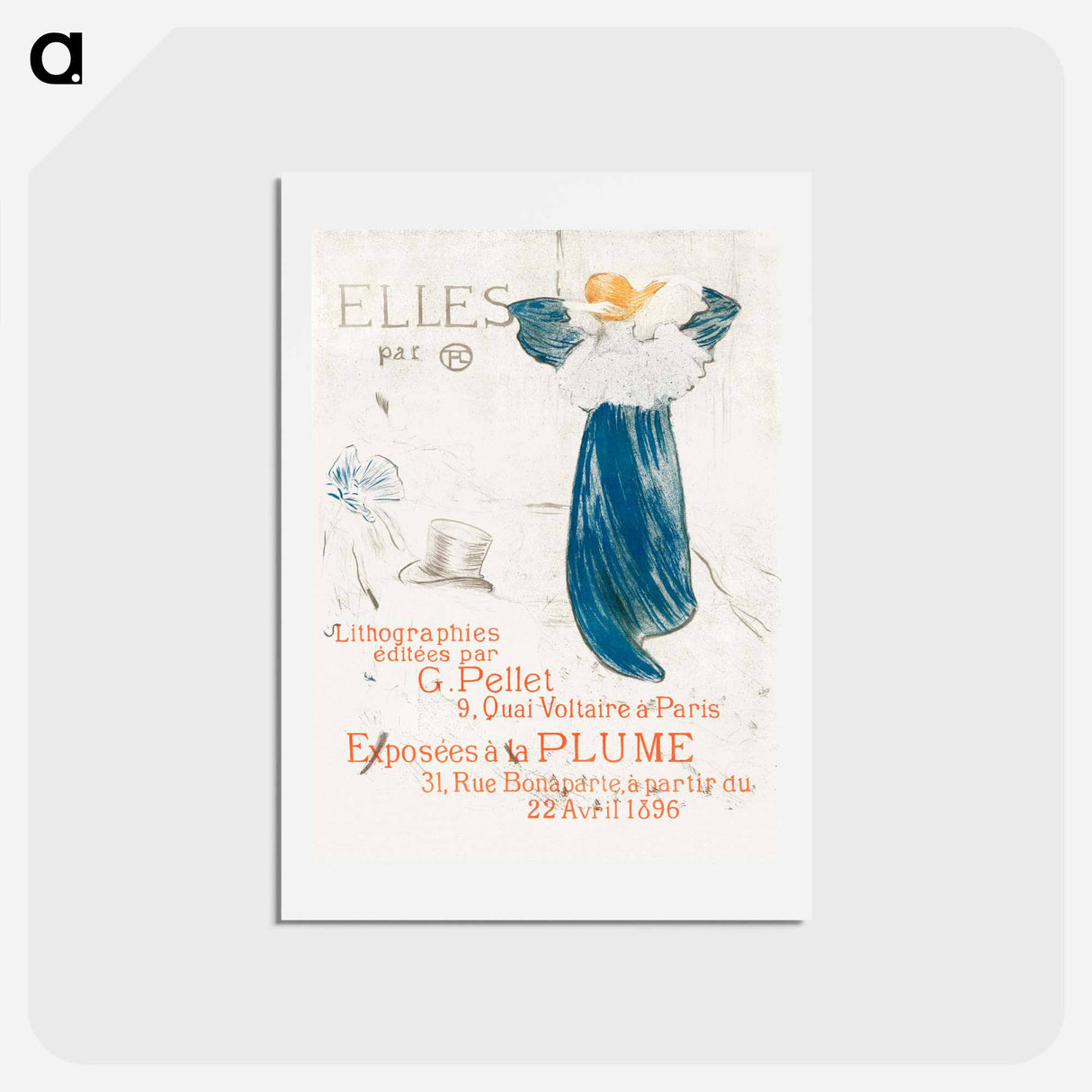 アートポストカード-Elles: Frontispiece - アンリ ド トゥールーズ ロートレック Postcard.