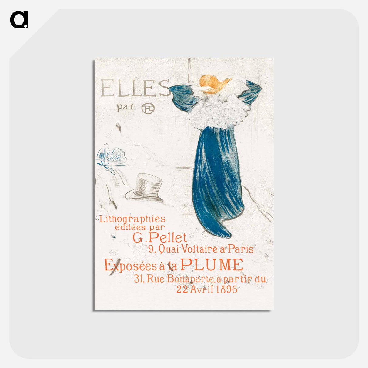 アートポストカード-Elles: Frontispiece - アンリ ド トゥールーズ ロートレック Postcard.
