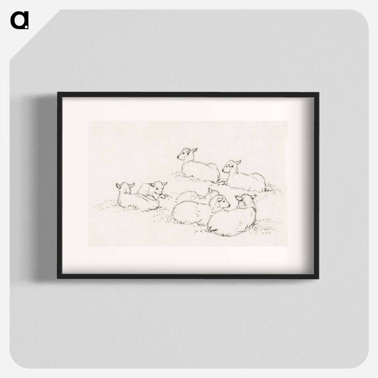 Six lying lambs - ジャン ベルナール Poster.