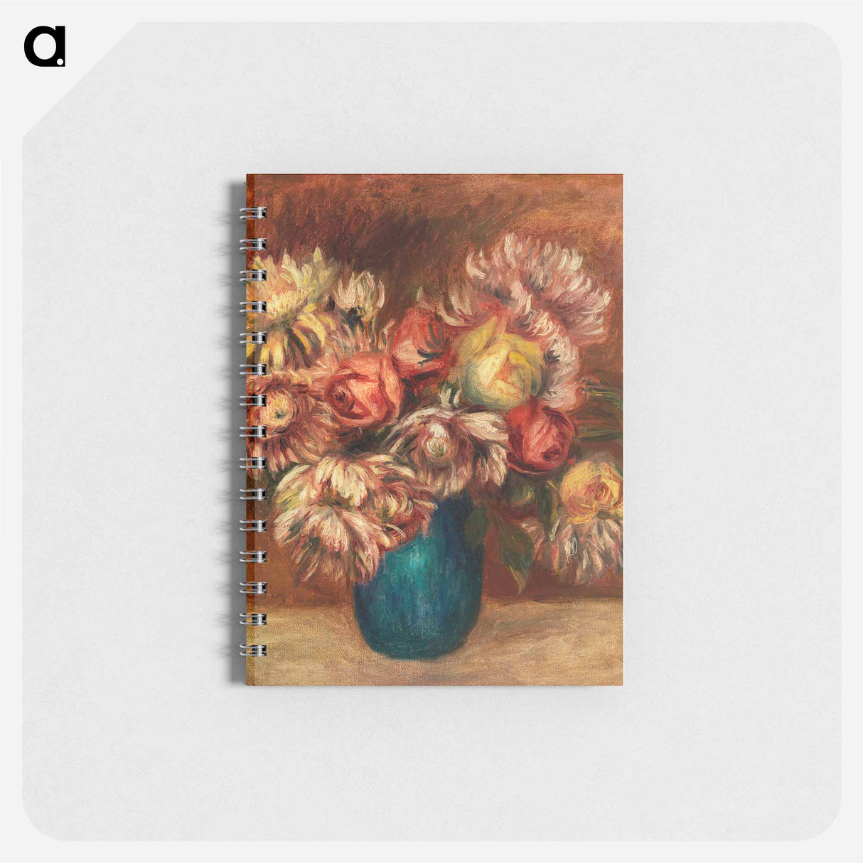 Flowers in a Green Vase - ピエール オーギュスト ルノワール Memo.