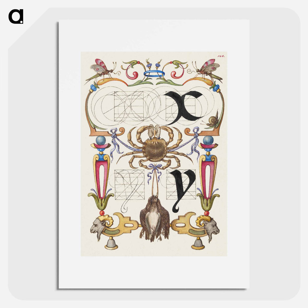 アートポスター-Guide for Constructing the Letters x and y from Mira Calligraphiae Monumenta or The Model Book of Calligraphy
- 書道のお手本 Poster.