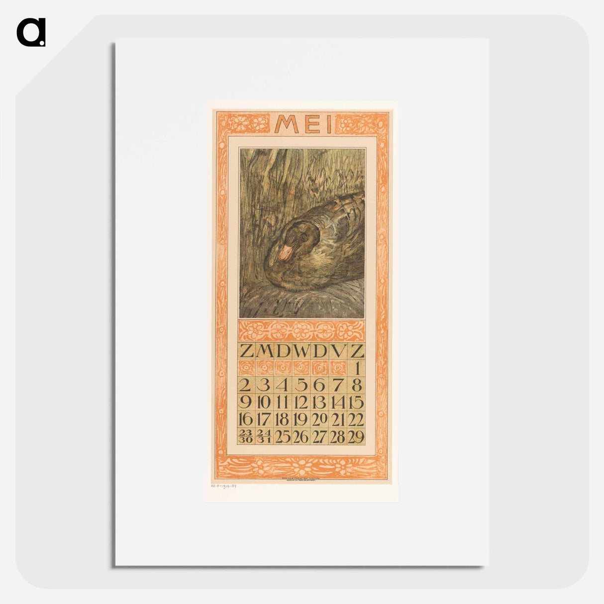 My calendar is full of flowers - Theo van Hoytema Poster.