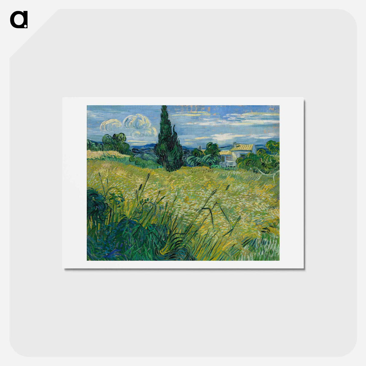 アートポストカード-Green Wheat Field with Cypress - フィンセント ファン ゴッホ Postcard.