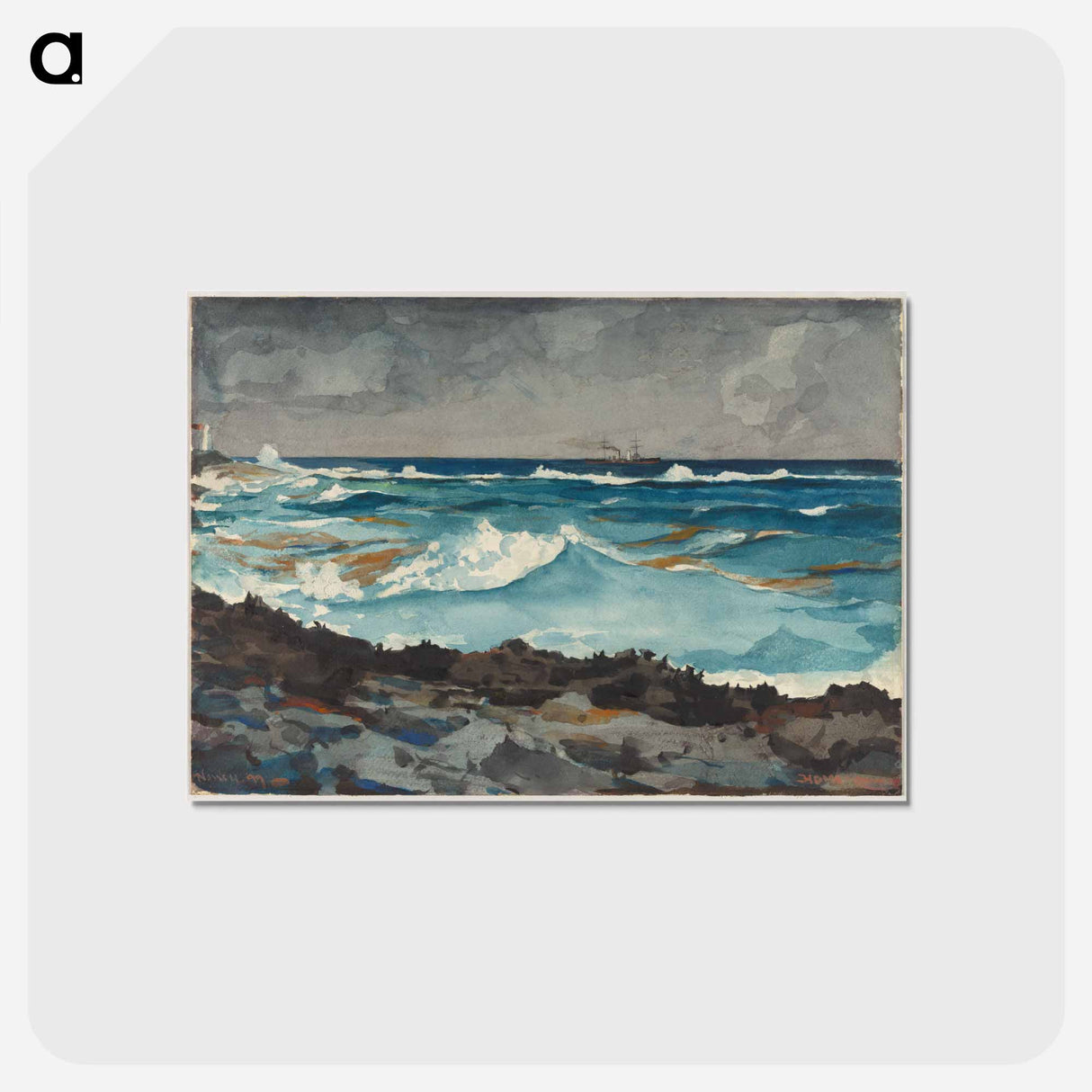 アートポストカード-Shore and Surf, Nassau - ウィンスロー ホーマー Postcard.