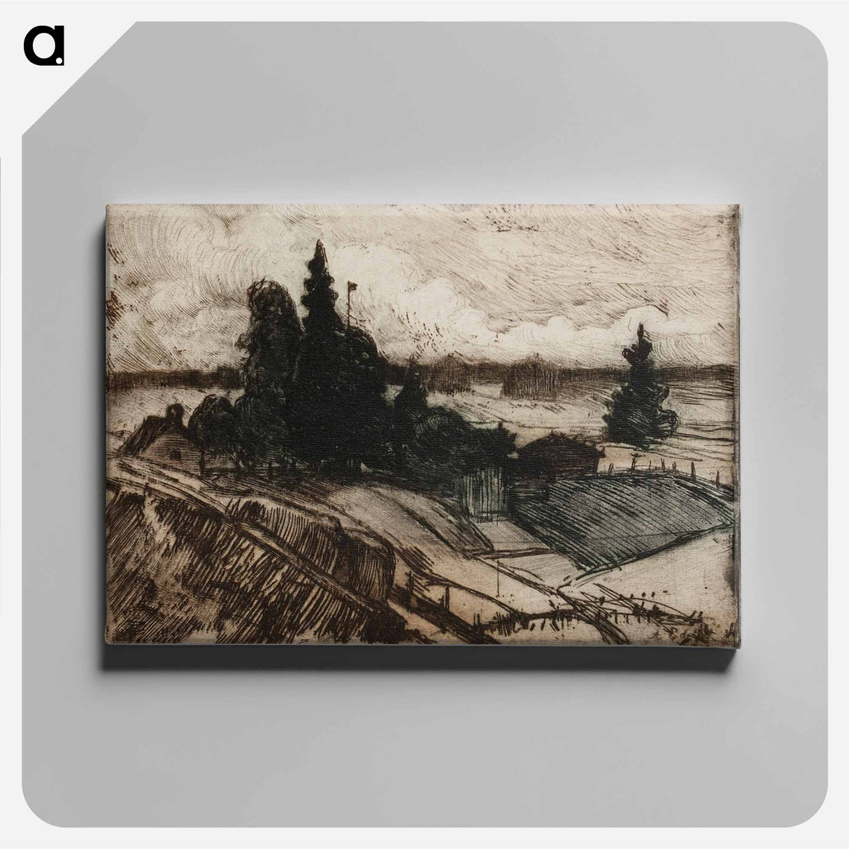 Summer landscape from uusimaa province - アルバート エーデルフェルト Canvas.