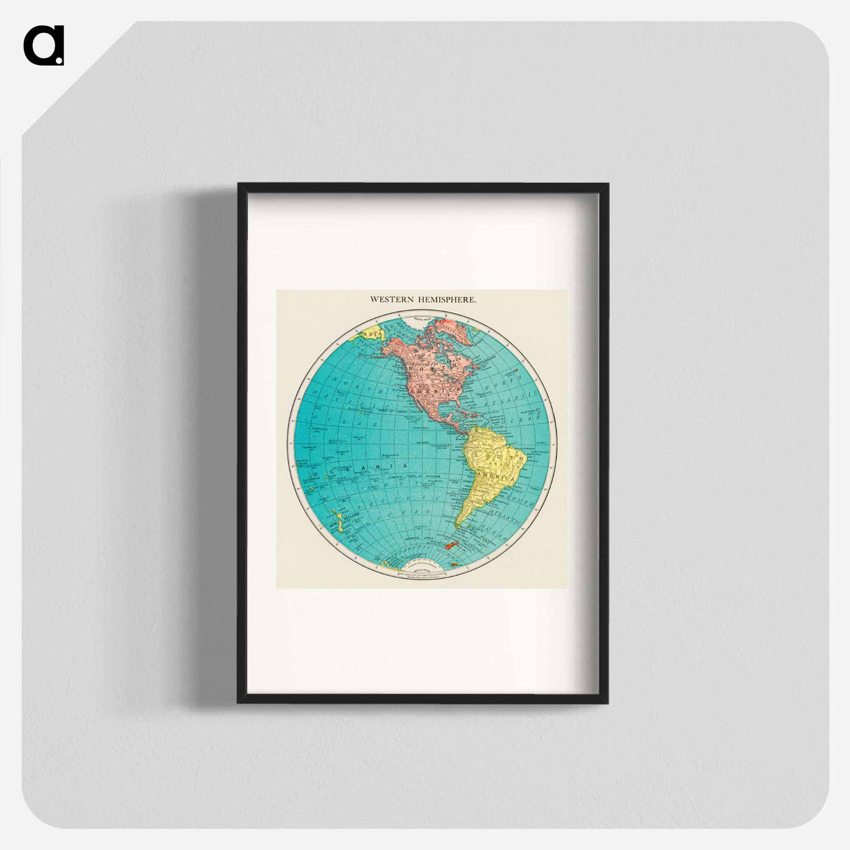 Western Hemisphere - アンティーク地図 Poster.