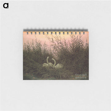 Swans among the reeds at the first Morgenro - カスパー ダーヴィト フリードリヒ Memo.