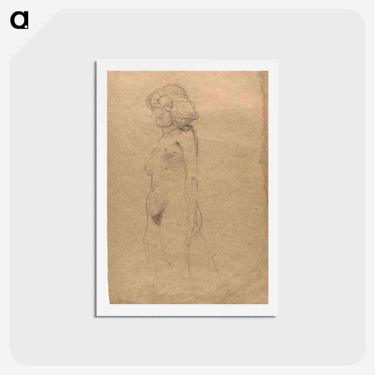 アートポストカード-Female nude - グスタフ クリムト Postcard.