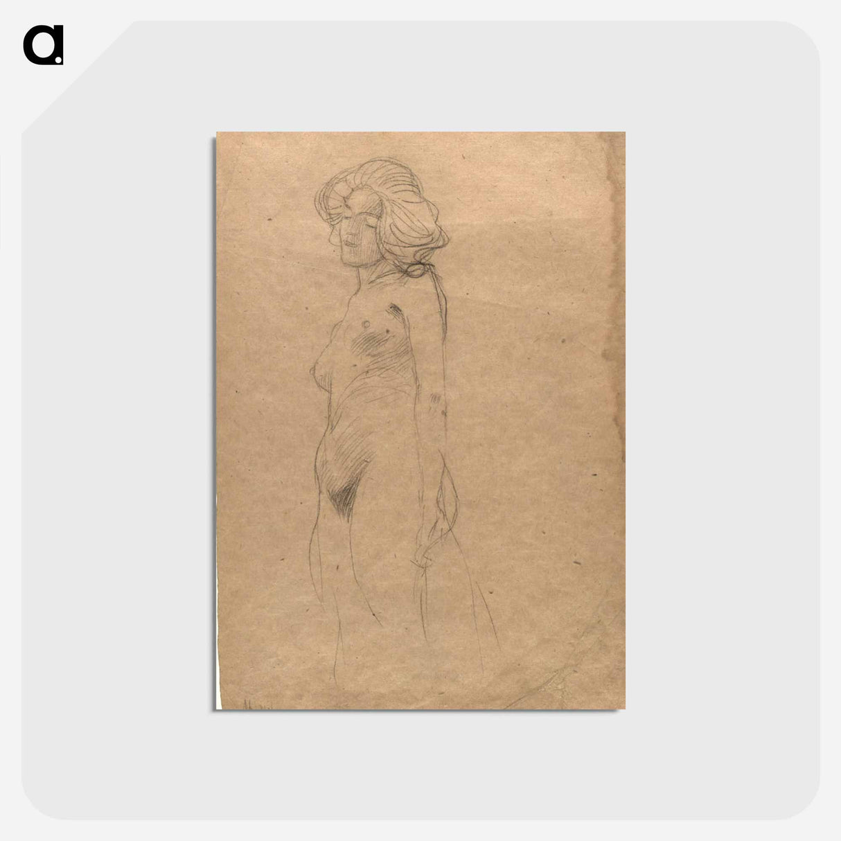 アートポストカード-Female nude - グスタフ クリムト Postcard.