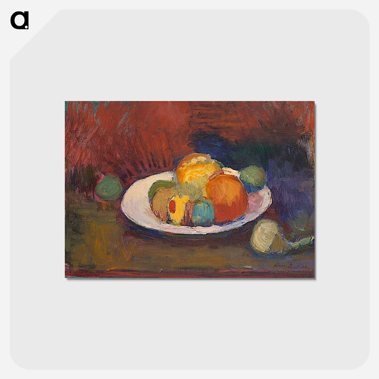 アートポストカード-Assiette De Fruits (Fruit Dish) - アンリ マティス Postcard.