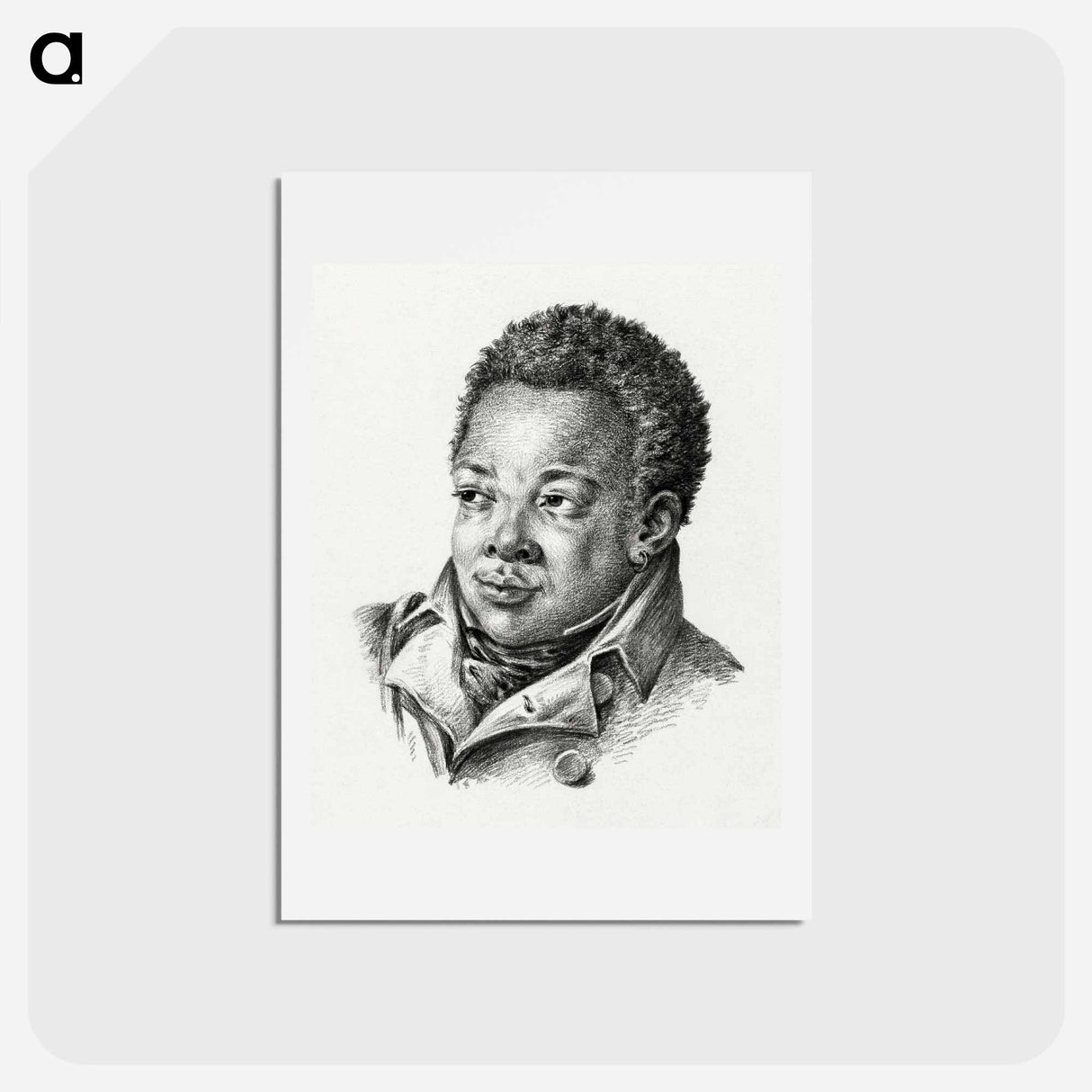 アートポストカード-Portrait of a black man - ジャン ベルナール Postcard.