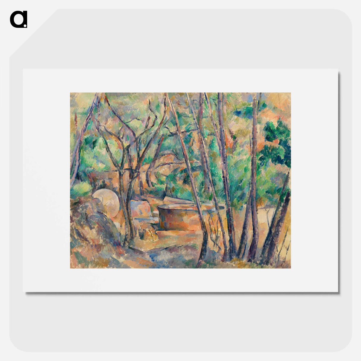 Millstone and Cistern under Trees - Paul Cezanne Poster.